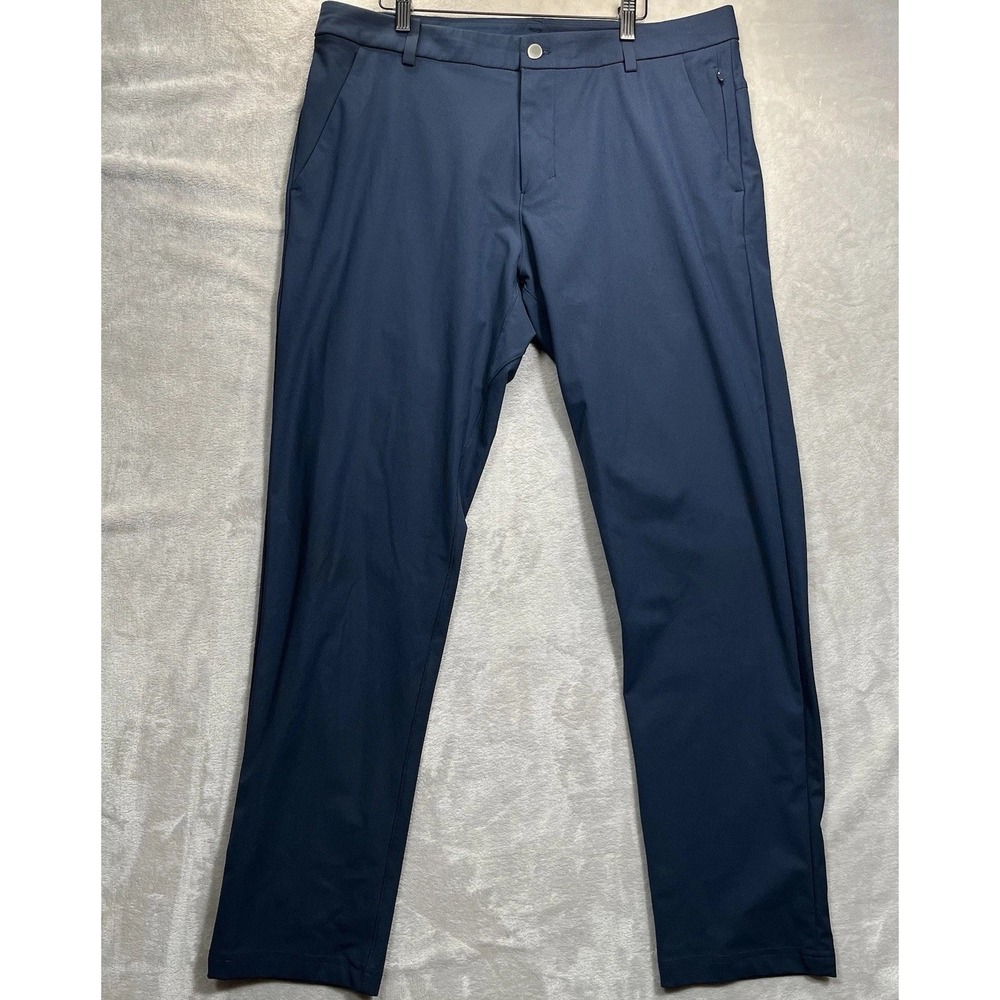Lululemon Commission Pant Mens 36 Navy Blue Warpstreme 32 Inseam Chino